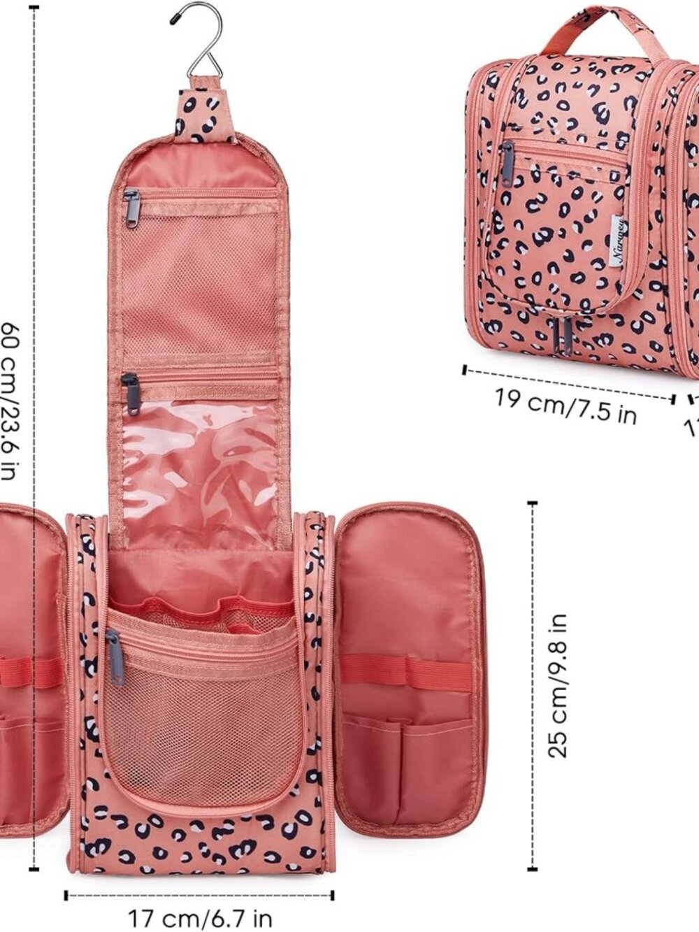 Narwey - Women's Toiletry Bag, Orange Leopard